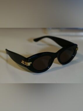Bottega Veneta Black Sunglasses with Gold Trim